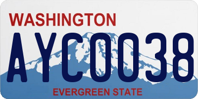 WA license plate AYC0038