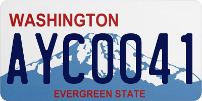 WA license plate AYC0041