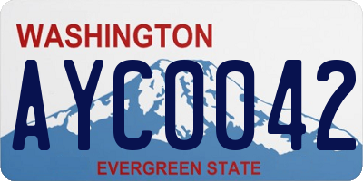 WA license plate AYC0042