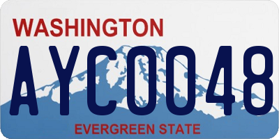 WA license plate AYC0048