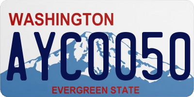 WA license plate AYC0050