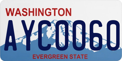 WA license plate AYC0060
