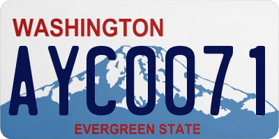 WA license plate AYC0071