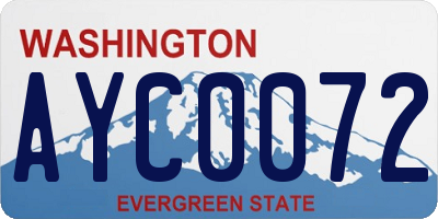 WA license plate AYC0072