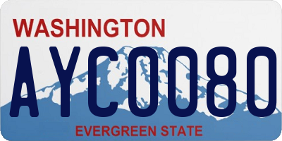 WA license plate AYC0080