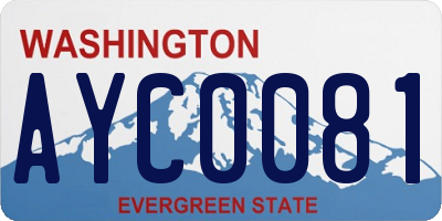 WA license plate AYC0081