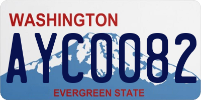 WA license plate AYC0082