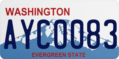 WA license plate AYC0083