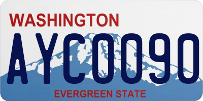 WA license plate AYC0090