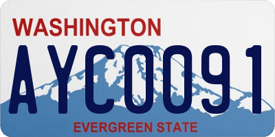 WA license plate AYC0091