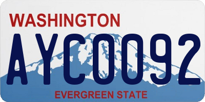 WA license plate AYC0092