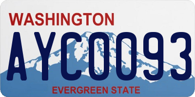 WA license plate AYC0093