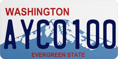 WA license plate AYC0100