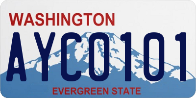 WA license plate AYC0101