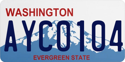 WA license plate AYC0104