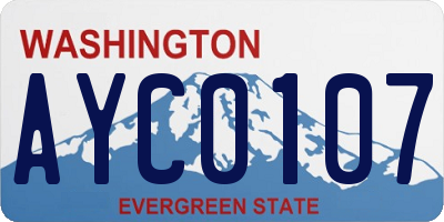 WA license plate AYC0107