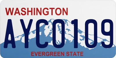 WA license plate AYC0109