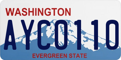 WA license plate AYC0110