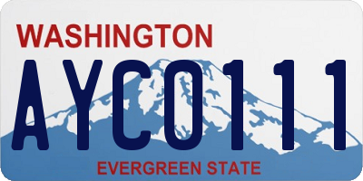 WA license plate AYC0111