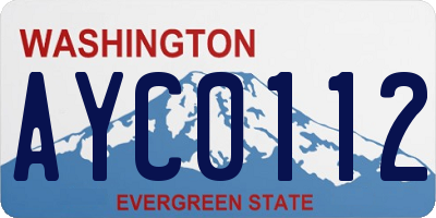 WA license plate AYC0112