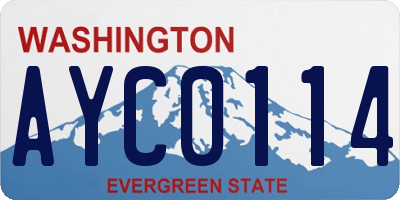 WA license plate AYC0114