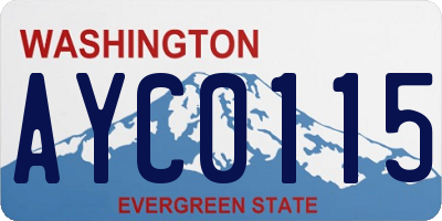 WA license plate AYC0115