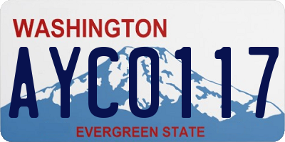WA license plate AYC0117
