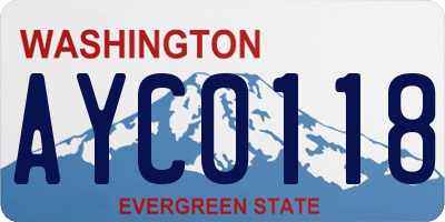 WA license plate AYC0118