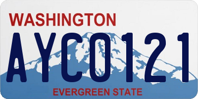 WA license plate AYC0121