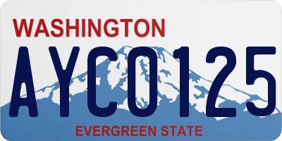 WA license plate AYC0125