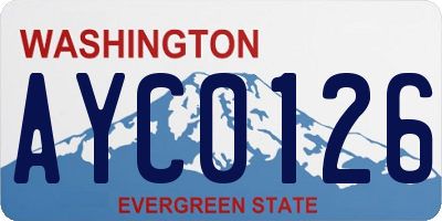 WA license plate AYC0126