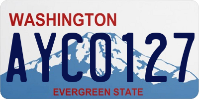 WA license plate AYC0127