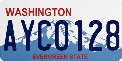 WA license plate AYC0128