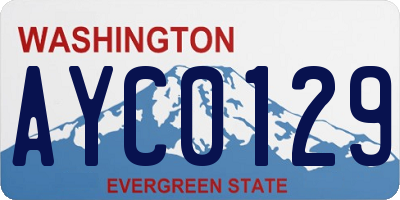 WA license plate AYC0129