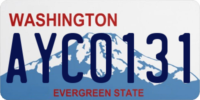 WA license plate AYC0131