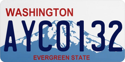 WA license plate AYC0132
