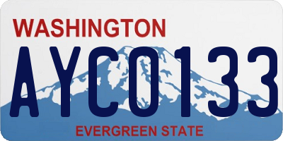 WA license plate AYC0133