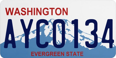WA license plate AYC0134