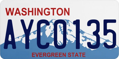 WA license plate AYC0135