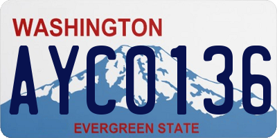 WA license plate AYC0136