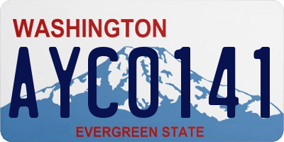 WA license plate AYC0141