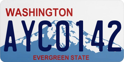 WA license plate AYC0142