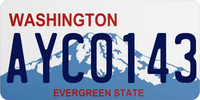 WA license plate AYC0143