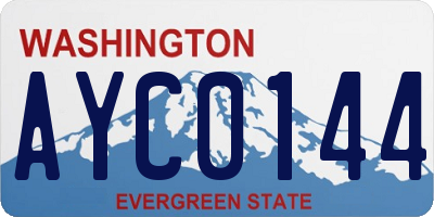 WA license plate AYC0144