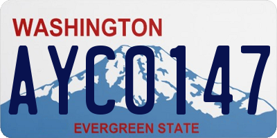 WA license plate AYC0147