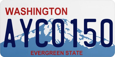 WA license plate AYC0150