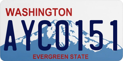 WA license plate AYC0151