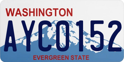 WA license plate AYC0152