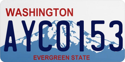 WA license plate AYC0153