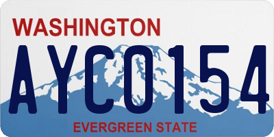 WA license plate AYC0154